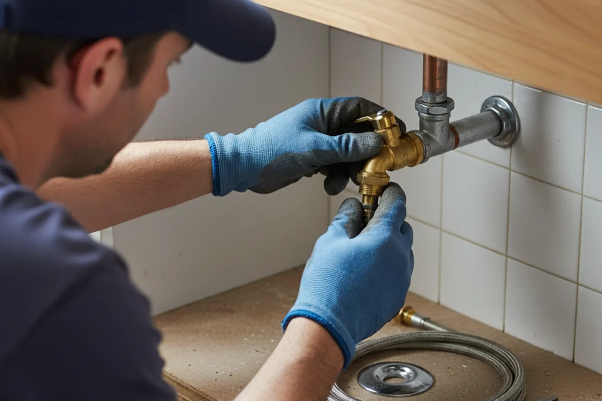 Shutoff valve and fitting work during Emergency Plumbing in Cabot